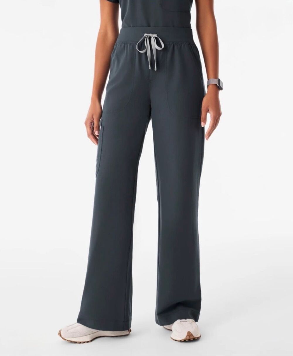 Figs NEW Size M Isabel Wide-Leg Scrub Pants Dark Harbor